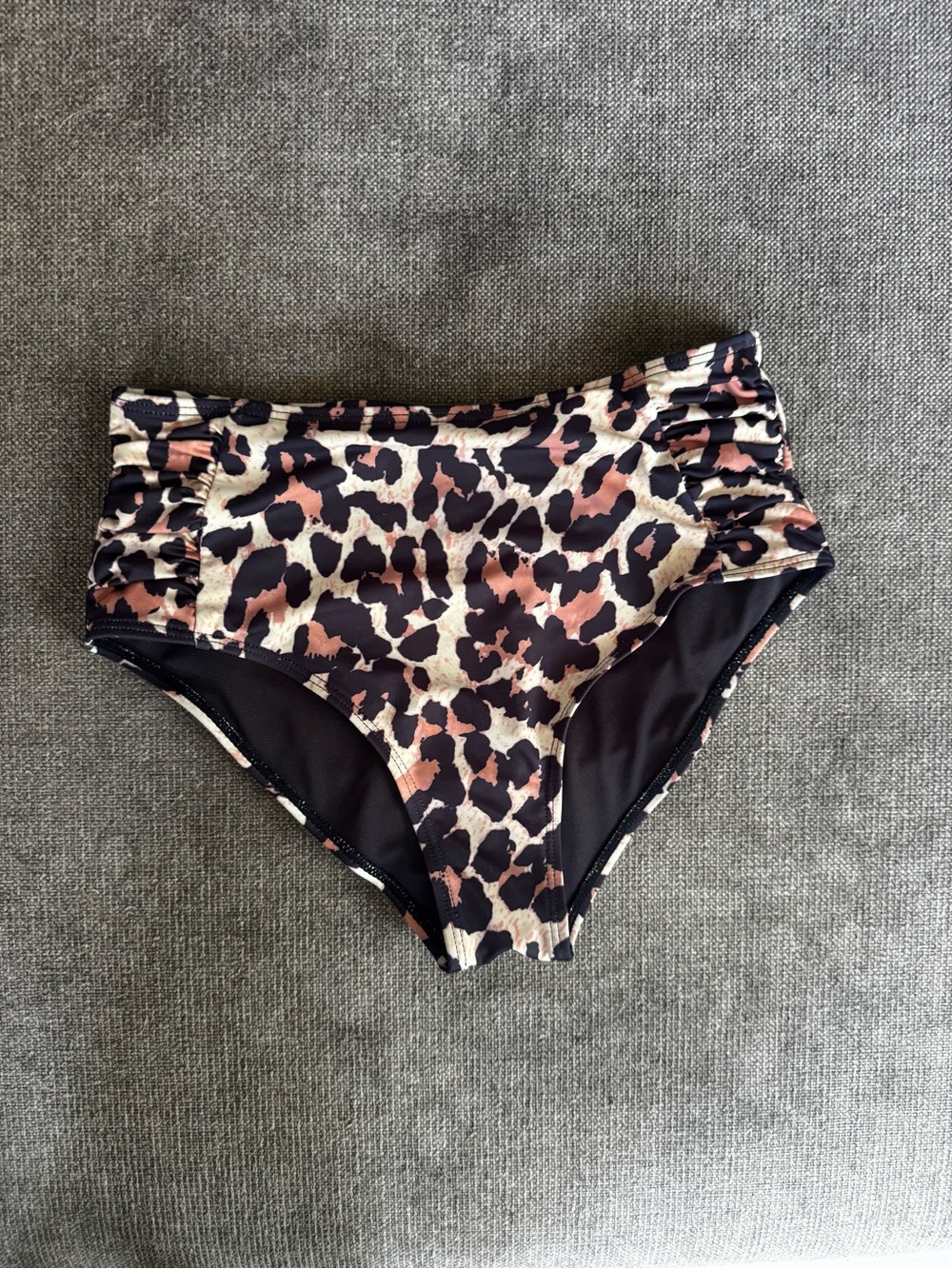 High-Waist Leopard Print Bikini Bottoms